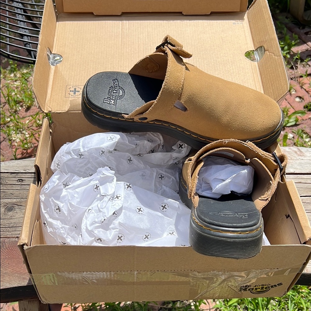 Dr. Martens Tan Slip-On Shoes Slingbacks
